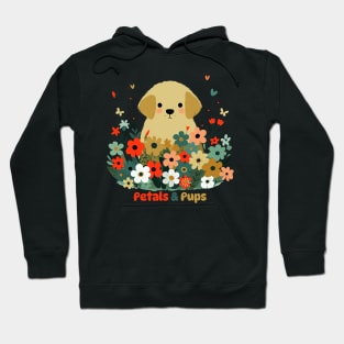 Petals and Pups | Cute little Puppy in a flower garden | Dog Lover Design Hoodie